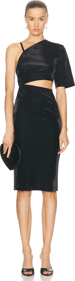 Moschino Jeans One Shoulder Cut Out Dress in Black