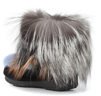 Army by Yves Salomon x Moon Boot mink fur ankle boots