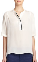 Thumbnail for your product : Vince Three-Quarter Sleeve Silk Blouse