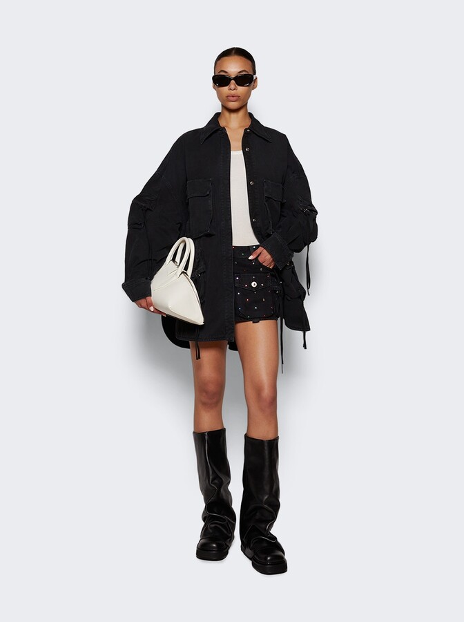 ATTICO Fern Short Coat Black