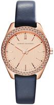 Thumbnail for your product : Armani Exchange Rose Gold Dial and Blue Leather Strap Ladies Watch