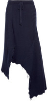 Thumbnail for your product : Marques Almeida Asymmetric Ribbed Wool Skirt - Navy