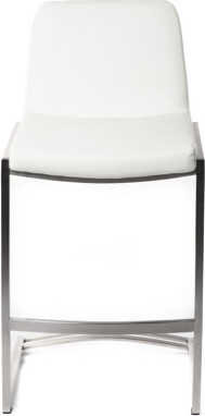Latitude Run Teko PVD Stainless Steel Upholstered Seat 26-Inch Counter Height Barstool