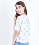 Thumbnail for your product : New Look Teens Blue Floral Embroidered T-Shirt
