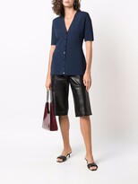 Thumbnail for your product : Theory V-neck buttoned knitted top