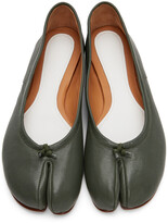 Thumbnail for your product : Maison Margiela Green Tabi Ballerina Flats
