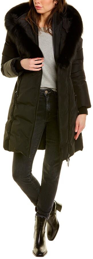 Goodfans Long Sleeve Hooded Jacket Womens Wool Coat Ladies Long Parka Faux Leather 