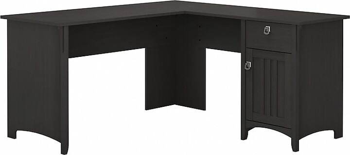 Bush Furniture Salinas 60"W L Shaped Desk with Storage, Vintage Black (SAD160VB-03)