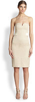 Thumbnail for your product : Halston Strapless Jacquard & Satin Cocktail Dress