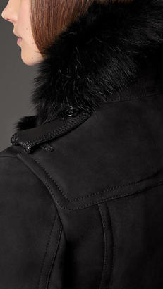 Burberry Reverse Collar Shearling Coat