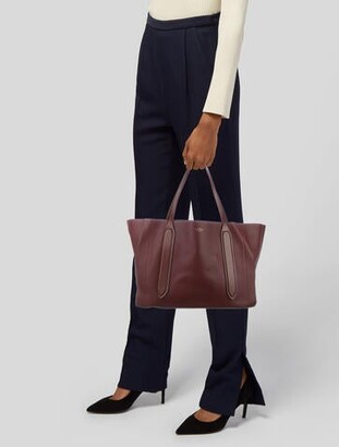Smythson Grained Leather Tote Brown