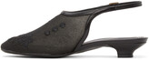 Thumbnail for your product : Mame Kurogouchi Black Floral Embroidered Slingback Slippers