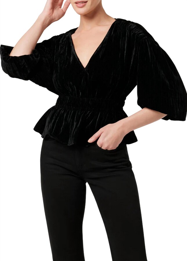 Joe's Jeans Mona Velvet Blouse In Black