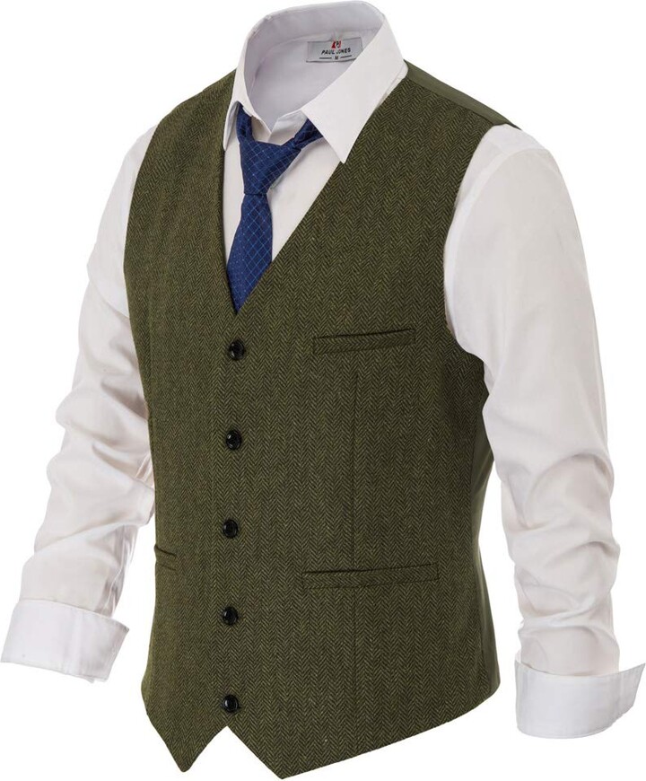 PARKLEES Men/'s Hipster Urban Design Business Formal Waistcoat Slim Fit Suit Tuxedo Dress Vest