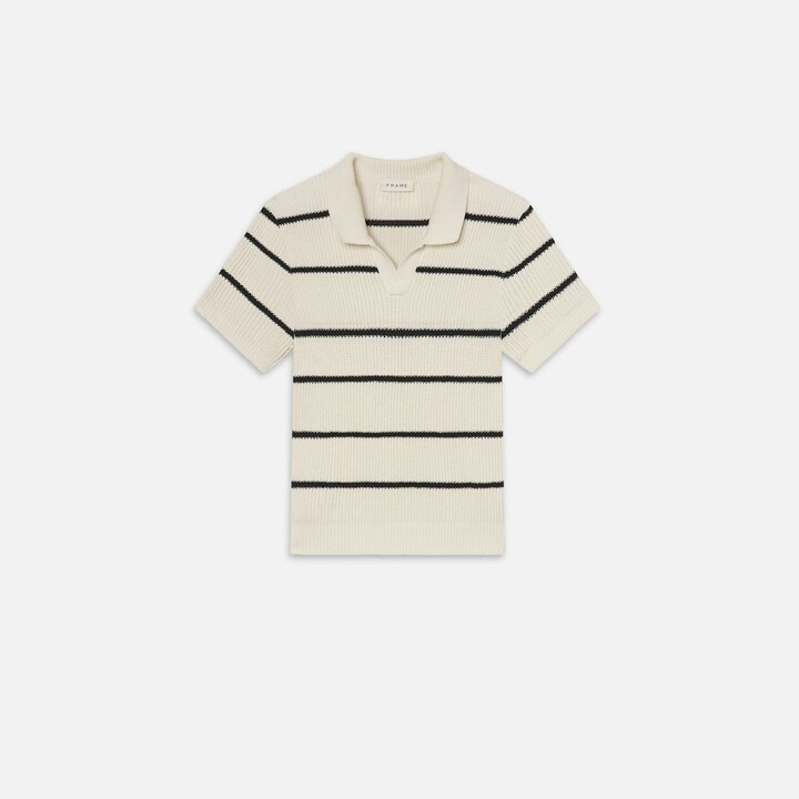 Frame Striped Polo Sweater