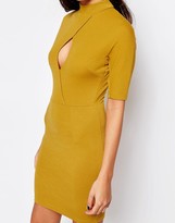 Thumbnail for your product : AX Paris High Neck Bodycon Dress with Keyhole Detail
