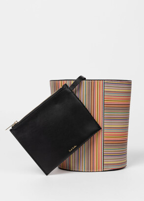 Women's Leather 'Signature Stripe' Bucket Bag