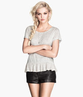 Thumbnail for your product : H&M Ruffled Top - Gray melange - Ladies