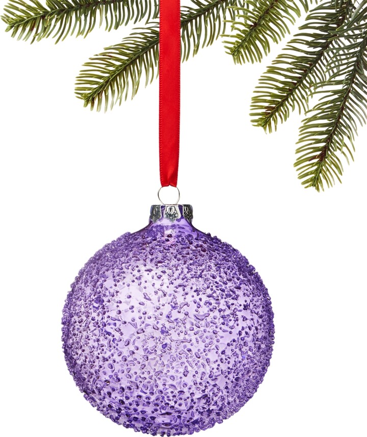 Holiday Lane Plum Holiday Purple Dot Ball Ornament, Created for Macy's