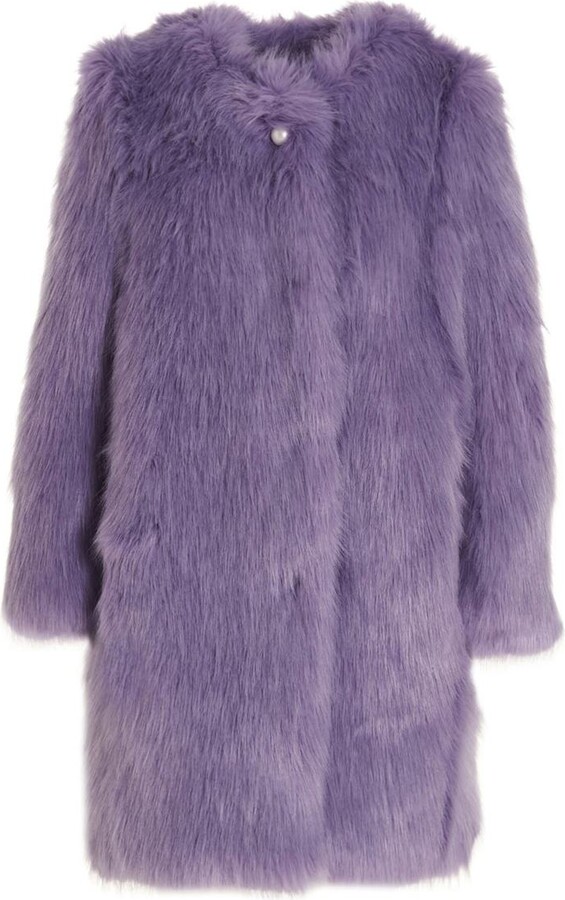 Purple Faux Fur Coat | ShopStyle