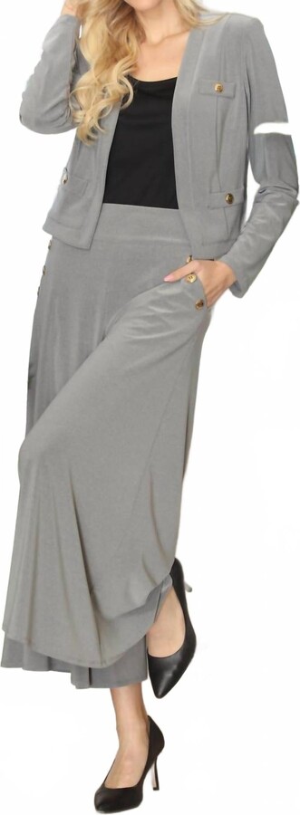 Joseph Ribkoff Pull On Culotte Pants In Grey Melange