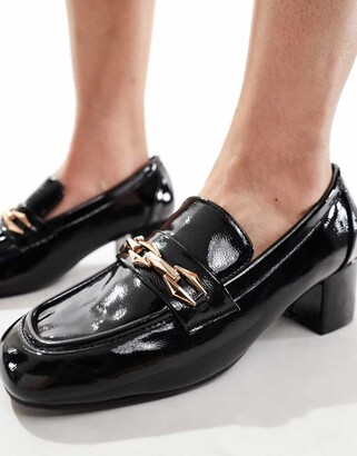 wide fit heeled loafers