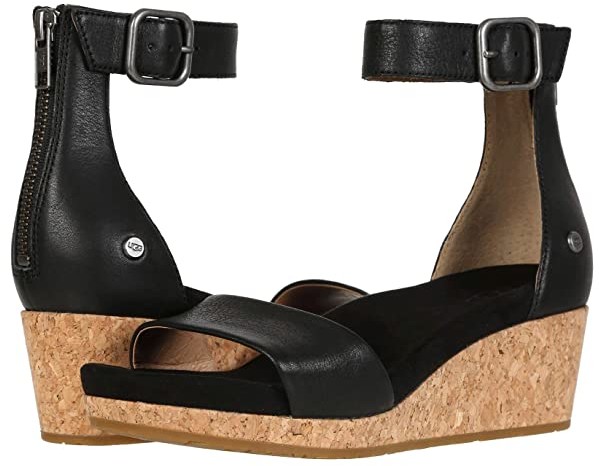 black leather women's zoe sandals