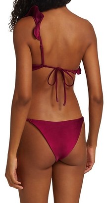 Zimmermann Poppy 2-Piece One-Shoulder Frill Bikini Set