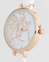 Thumbnail for your product : ASOS Curve Large Face Skinny Strap Marble Watch