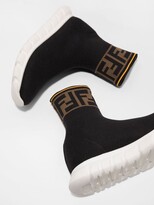 Thumbnail for your product : Fendi Kids Teen Black FF Motif Sock Sneakers - Kids - Leather/Fabric/Rubber