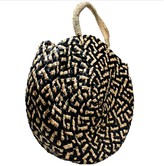 Thumbnail for your product : Poppy + Sage Eliza Straw Tote - Black Pattern