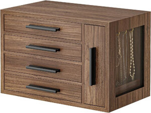 ZENMIT Wooden Jewelry Box with Transparent Window