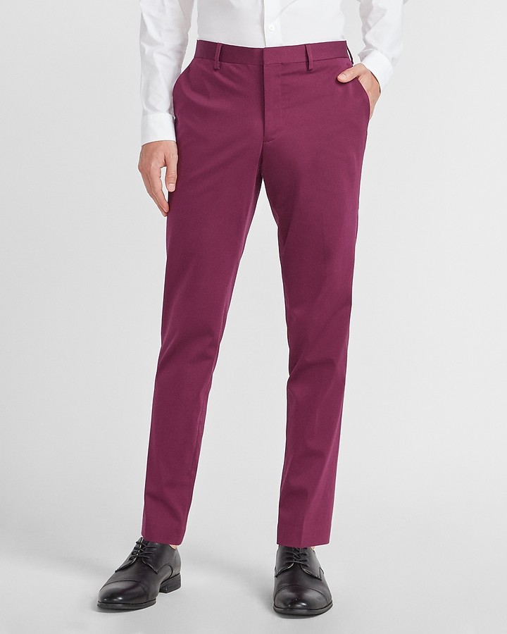 burgundy slim fit dress pants