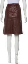 Thumbnail for your product : Akris Leather Knee-Length Skirt w/ Tags