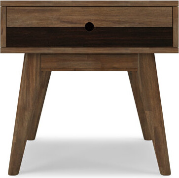 Simpli Home Clarkson Solid Acacia Mid-Century Modern End Table with Drawer