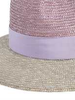 Thumbnail for your product : Federica Moretti Bicolor Woven Panama Straw Hat