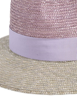 Federica Moretti Bicolor Woven Panama Straw Hat