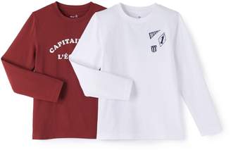 La Redoute Collections Pack of 2 Long-Sleeved T-Shirts, 3-12 Years