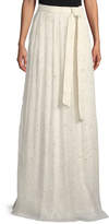 Thumbnail for your product : St. John Flocked Glitter Crinkle Chiffon Floor-Length Skirt
