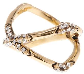 House Of Harlow Crystal Detail X Ring - Size 7