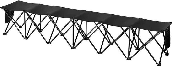 ESILOO 6-Person Folding Bench-Portable Camping Chair w/Carry Bag, Lightweight for Sports, Outdoor and Events (95 in.)
