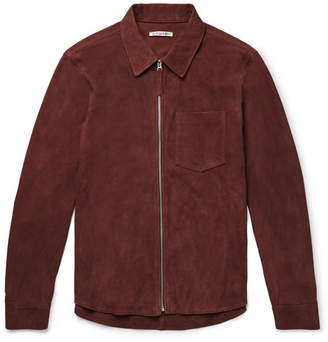 Our Legacy Slim-fit Suede Shirt Jacket - Chocolate