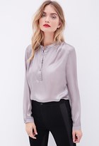 Thumbnail for your product : LOVE21 LOVE 21 Sheer Metallic Blouse