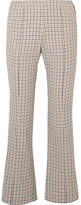 Thumbnail for your product : Sonia Rykiel Studded Checked Woven Flared Pants - Off-white