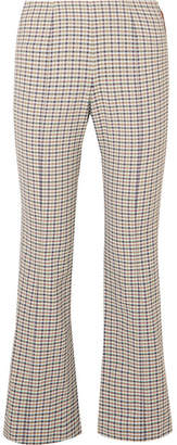 Sonia Rykiel Studded Checked Woven Flared Pants - Off-white