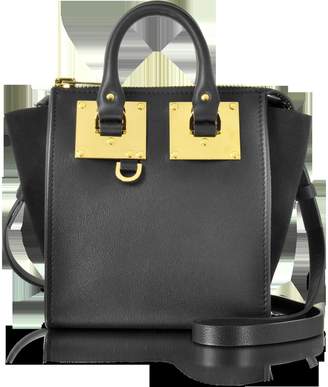 Sophie Hulme Black Leather and Suede Small Holmes North South Zip Tote