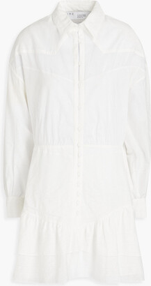 IRO Josey embroidered cotton and silk-blend poplin mini shirt dress