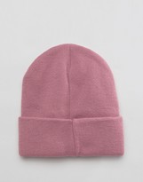 Thumbnail for your product : ASOS Patch Beanie In Pink