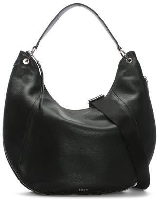 DKNY Tompson Black Pebbled Leather Hobo Bag