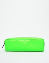 Thumbnail for your product : ASOS Pencil Case in Neon Green Leather